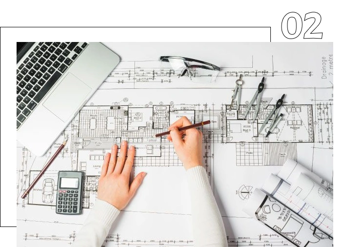 Design planning at a modern architectural design studio in Malappuram.